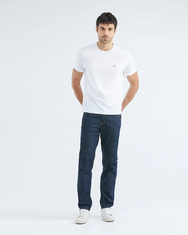 STRAIGHT FIT MID-RISE JEANS IN ULTRA DARK WASH STRAIGHT FIT MID-RISE JEANS IN ULTRA DARK WASH
